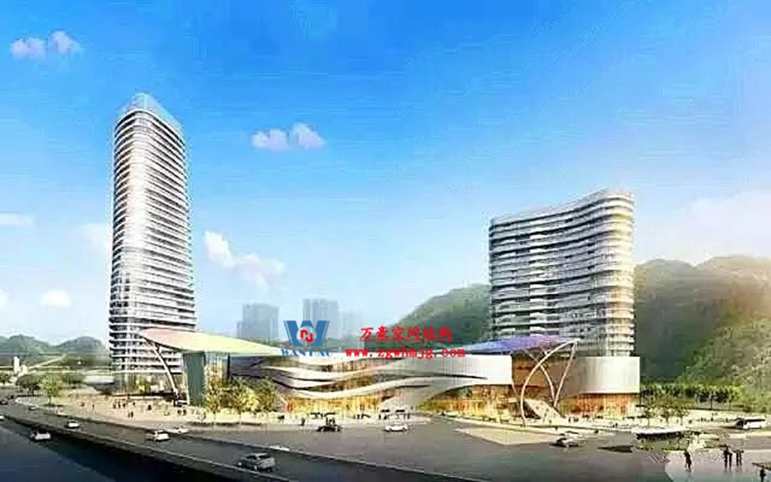 遵義高鐵新城上的一條鋼膜結構“長龍”